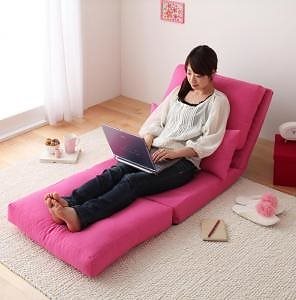 コンパクトフロアリクライニングソファベッド [happy]ハッピー 幅60cm ピンク