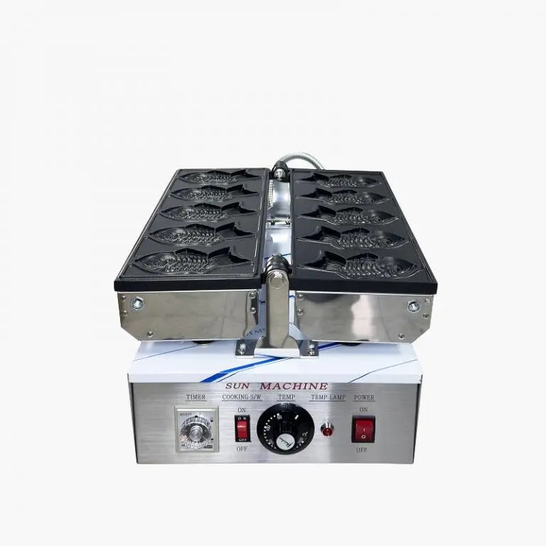 【韓国製】 太陽産業 たい焼き機 大型 5穴 FPR-450S 電気 220V (変換プラグ付) 創業