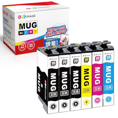 他サイト： GPC Image MUG-4CL エプソン 用 インク マグカップ 4色パック+ MUG-BK ブラック 2本 (計6本) 増量タイプ エプソン 対応 マグカップ 純正と併用可能 Epson 用 イの商品画像
