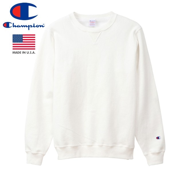 CHAMPION CREW NECK SWEATSHIRT WHITE 【MADE IN U.S.A.】