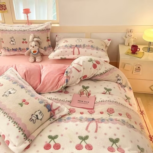 布団カバー 冬用 厚手 ベッドカバー 暖かい 抗菌防臭 毛布 ダブルサイズ 掛け布団カバー 洗える 寝具 ベッド用品 プレゼント シングル セミダブル ダブル 韓国ファッション