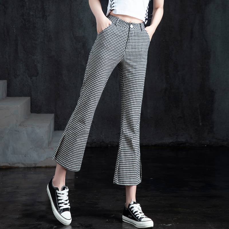 レディース パンツ 人気 通販 サマー 薄め チェック柄 着痩せ ハイウエスト タイト スリムフィット 伸縮性 透け感 シンプル おしゃれ 大人 上品 かわいい 大人女子 通勤 お出かけ デート