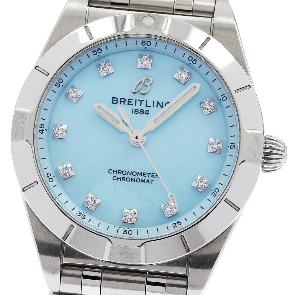 ブライトリング BREITLING A72310 クロノマット 28 12Pダイヤ クォーツ レディース _960724【中古】