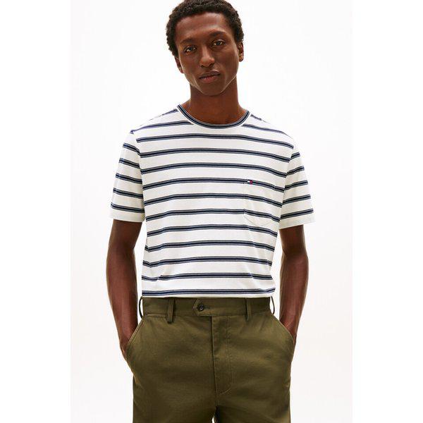 [男性]エッセンシャルストライプポケット半袖TシャツT12G1TPO060MT10FB