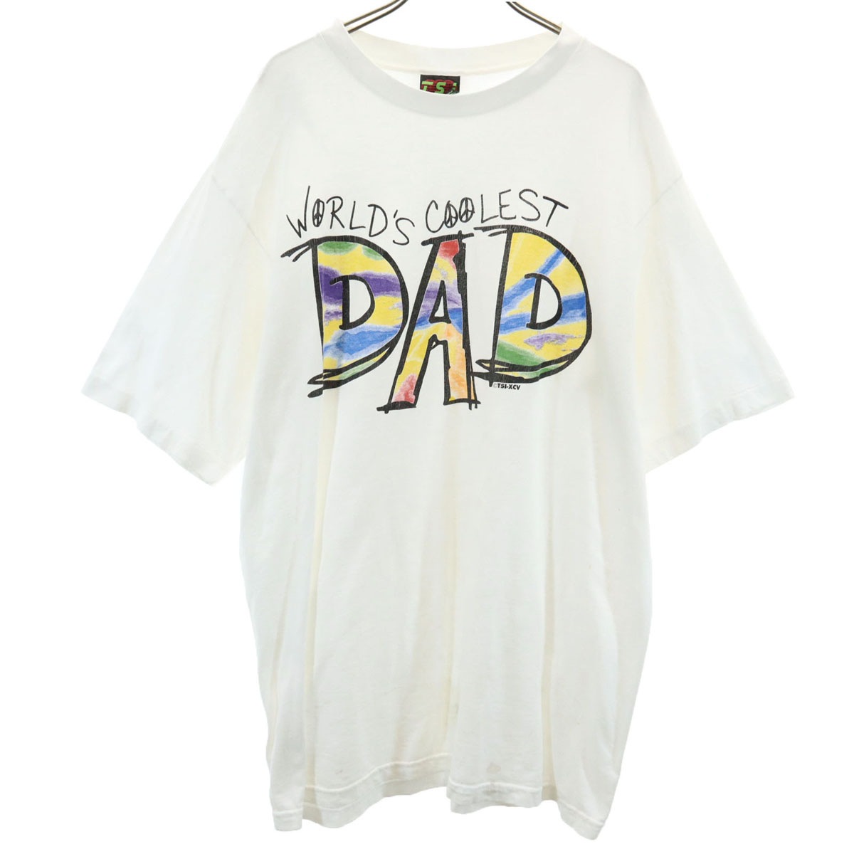 TSi 90s USA製 オールド DAD 半袖 Tシャツ L ホワイト メンズ 古着