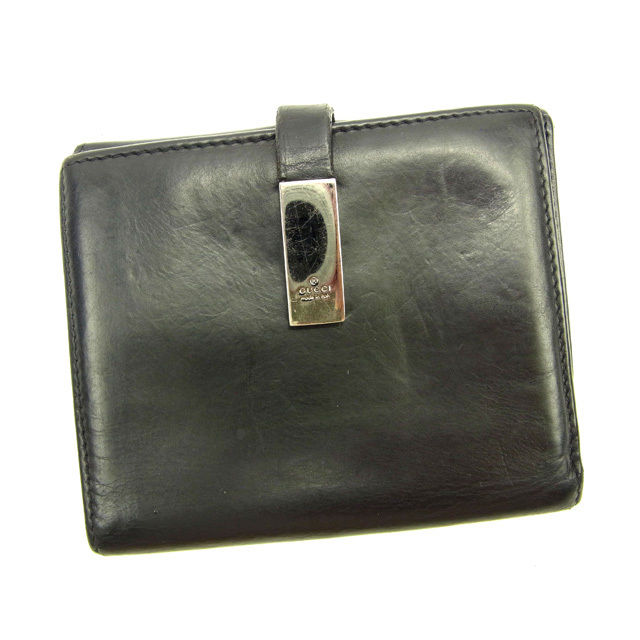Wホック財布 コンパクト ブラック 中古