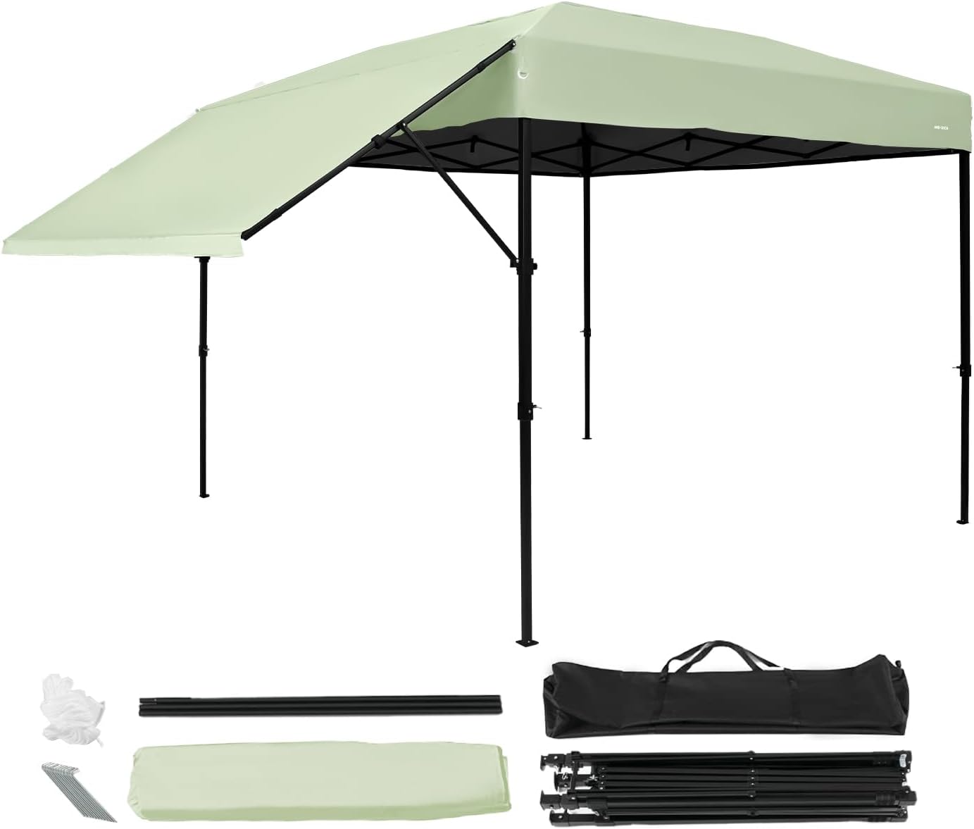 モダンデコ タープテント 3m×3m オーニング付き 防水 UVカット 3段階角度調節 収納ケース付き 日除け ワンタッチ キャンプ アウトドア レジャー用品