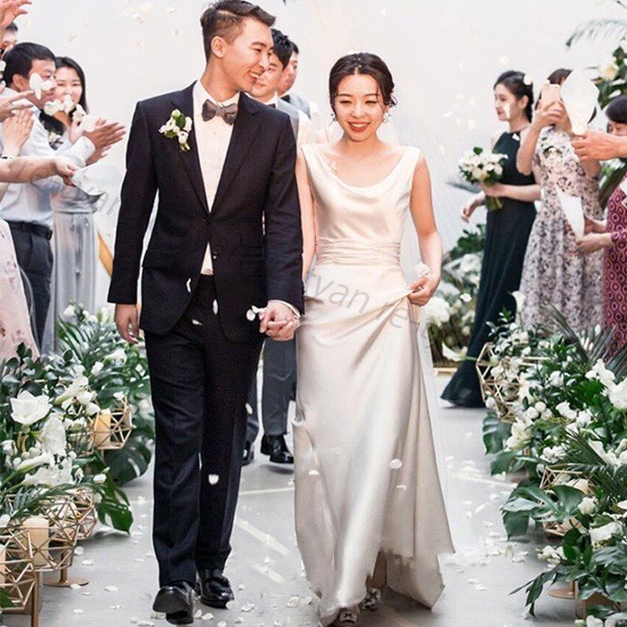 ウェディングドレス レディース ロングドレス イプニングドレス 女性 花嫁披露宴二次会白ワンピース 6,566円