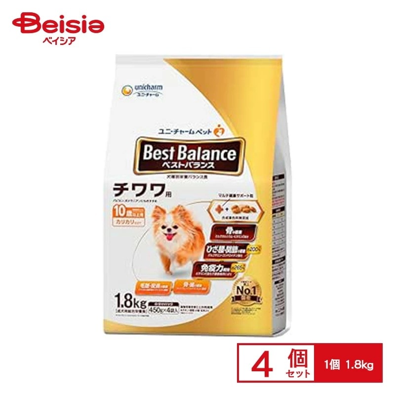 ドッグフード ユニ・チャーム ベストバランス カリカリチワワ 10歳1.8kg ×4個