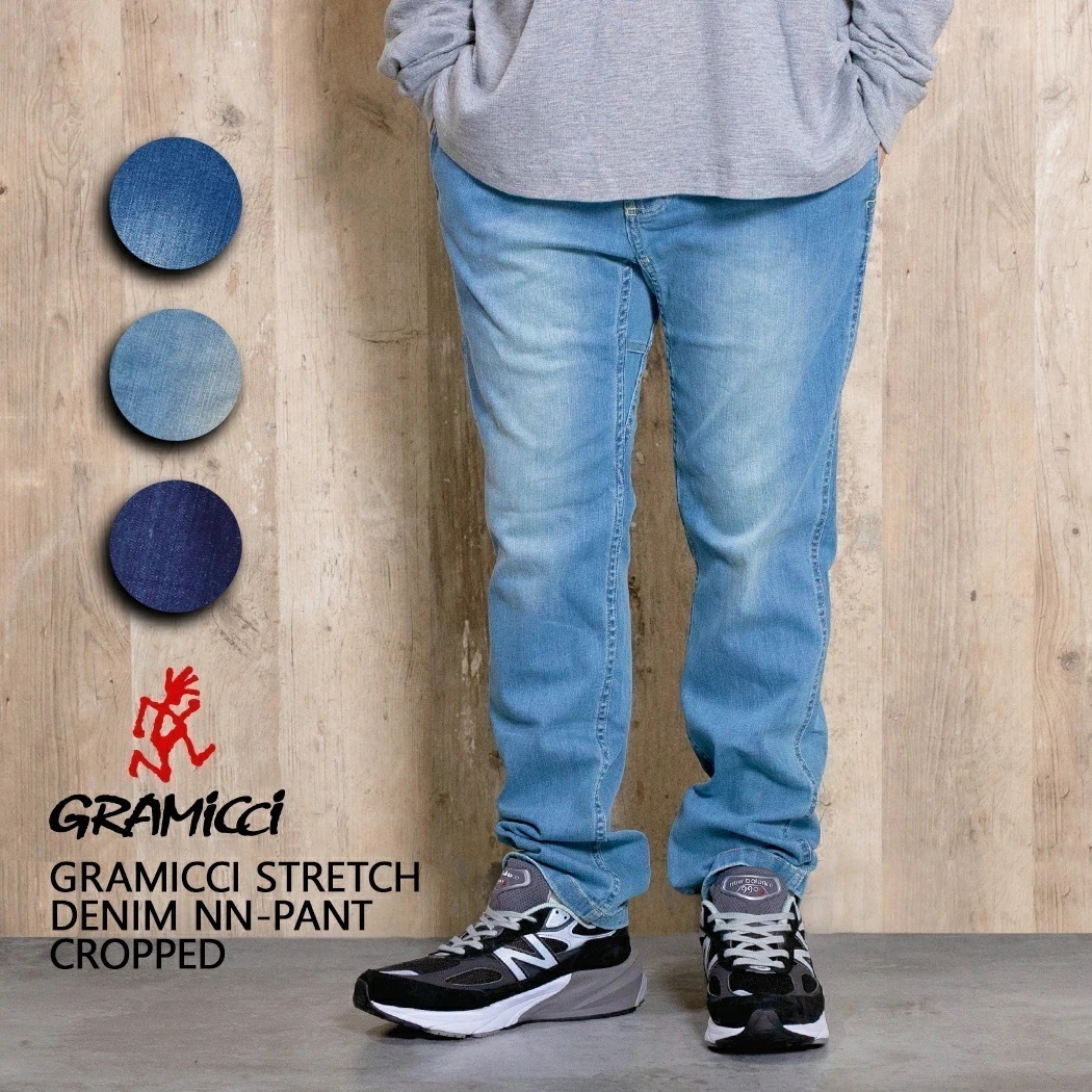 GRAMICCI STRETCH DENIM NN-PANT CROPPED グラミチ ストレッチデニム ニューナロー パンツ ( クロップド ジーンズ 短丈 ウォッシュド スキニー ストレート スリ