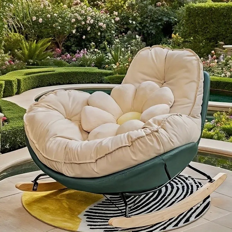 ヨーロピアンスタイル パティオロッキングチェア 4色 リラックス 読書 音楽鑑賞 睡眠 チャット 必須家具 ジッパーカラーはランダム