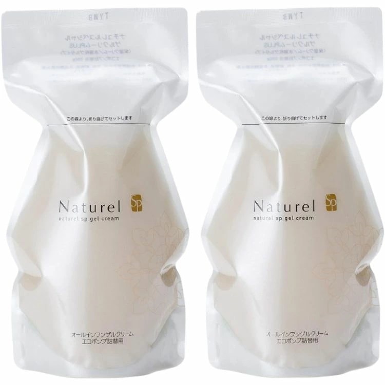 2個セット】　日本健康美 ナチュレルＳＰゲルクリーム プラス エコポンプ 詰替え 550g ナチュレル ツインセット敏感肌 低刺激 オールインワンジェル ボディクリーム ハンドクリーム 源泉水 源泉