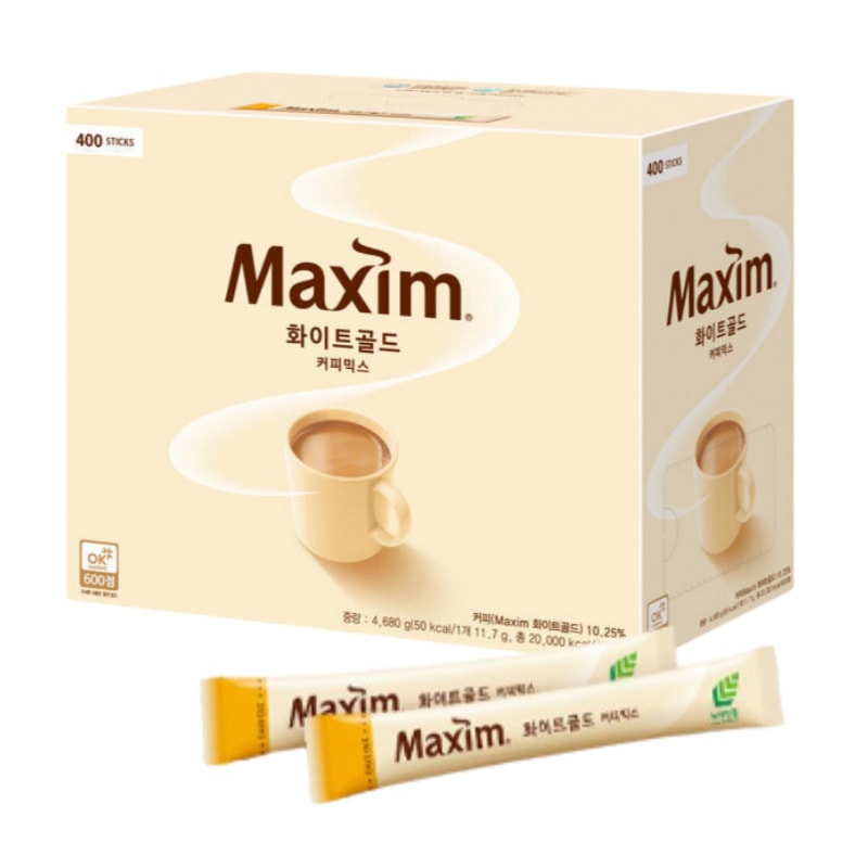 ホワイトゴールド コーヒーミックス 400本入り 韓国コーヒー スティックコーヒー インスタントコーヒー 甘めコーヒー Maxim White Gold 並行輸入品