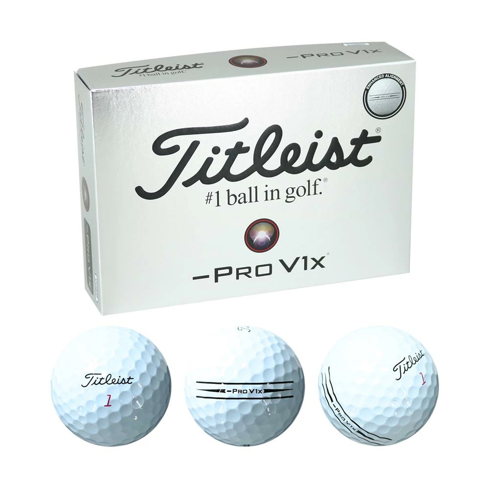 Pro V1x LEFT DASH AIM ボール ホワイト 1ダース 2025
