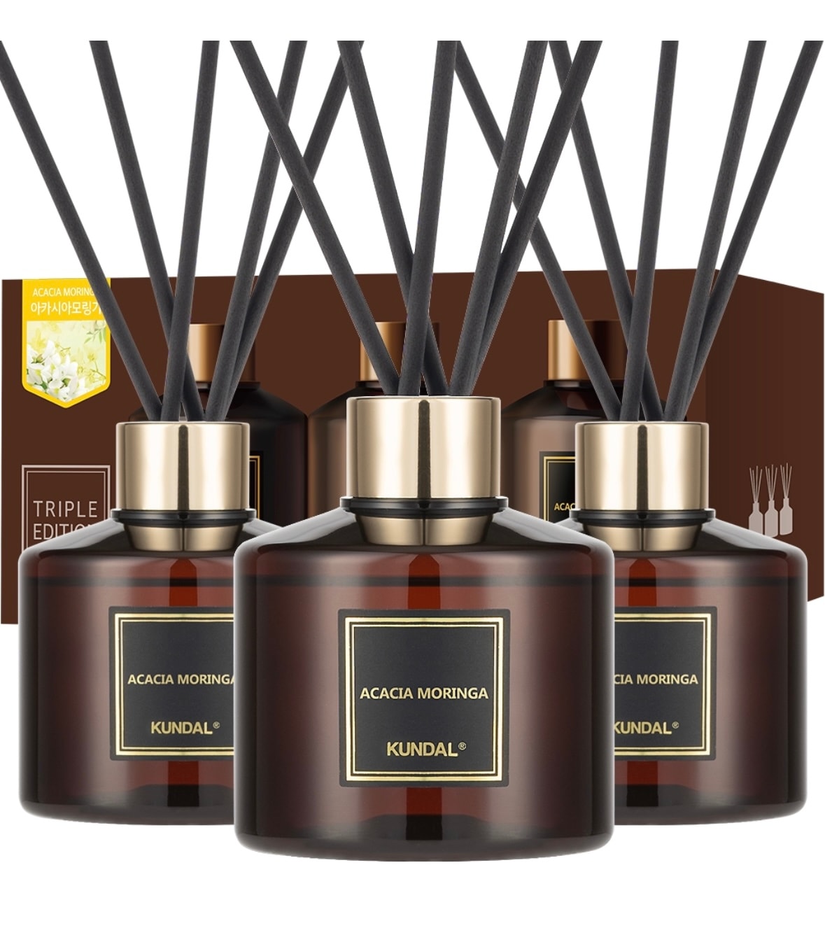 パフュームディフューザー 200ml 3個 + ファイバースティック 15個 セット / アカシア モリンガの香り / 1セット