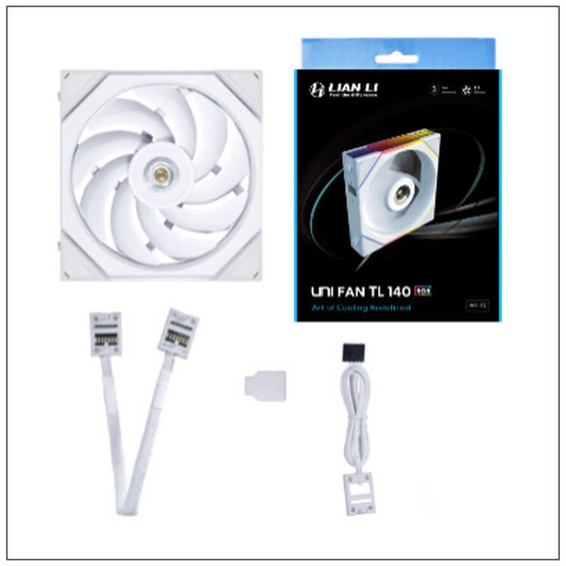 LIANLI　ケースファン ［140mm /1800RPM］ UNI FAN TL 140 WT Single Pack ホワイト　UF-TL140-1W