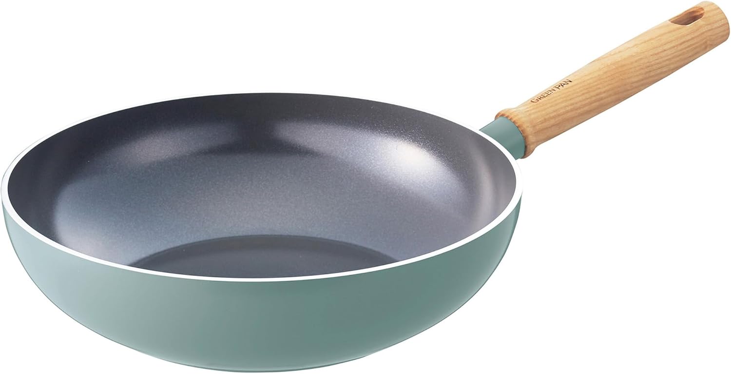 ウォックパン 炒め鍋 28cm IH ガス 対応 有害物質不使用 PFASフリー セラミックコーティング 【メイフラワー】 こびりつきにくい 汚れが落としやすい