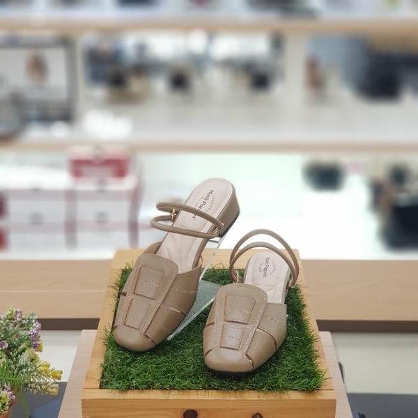 セーブゾーン04 女性コンフォートセミベーシックバンディングミュールサンダル ベージュ 3FP025 (S9753138)