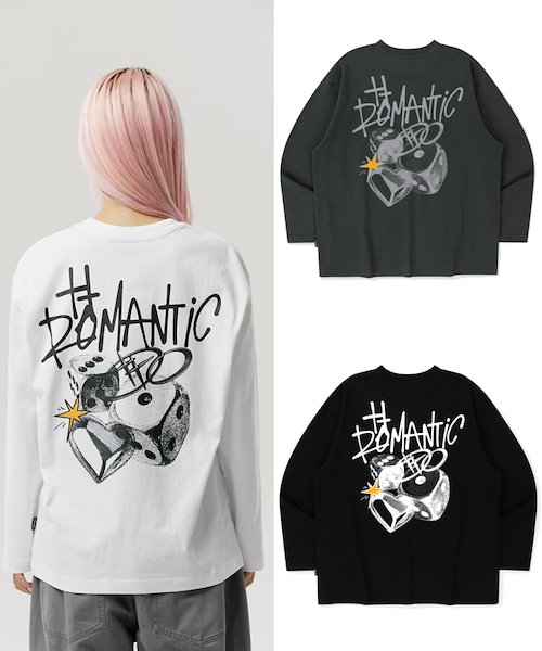 [ROMANTIC CROWN] CUBISM FONT L S /追跡付 CUBISM FONT L/S_BLK | ROMANTIC CROWN