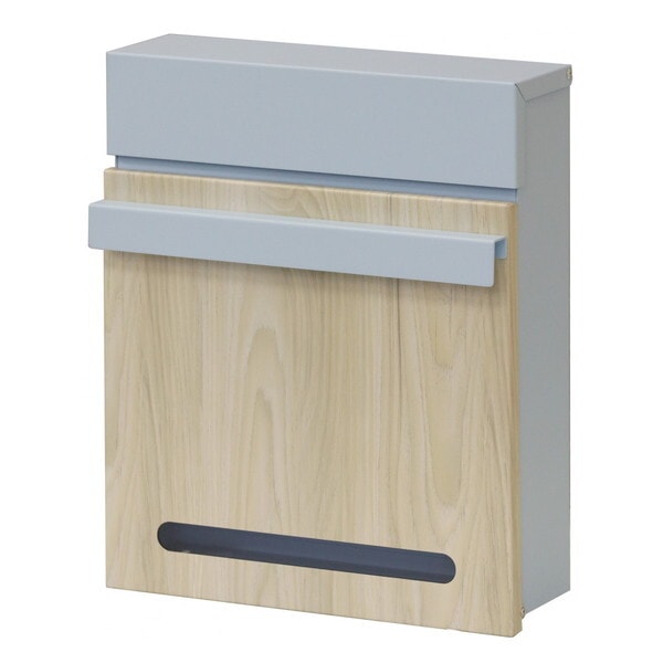 MOJYU WM-002 壁掛けポスト Lucca(ルッカ) スカイブルー/ホワイト木目 メーカー直送