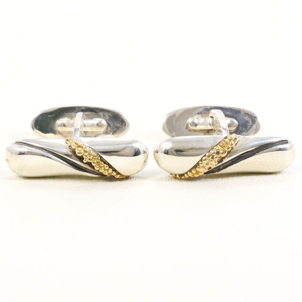 ジョージジェンセン 161 シルバー YGメッキ カフス 総重量約15.9g ジュエリー 中古