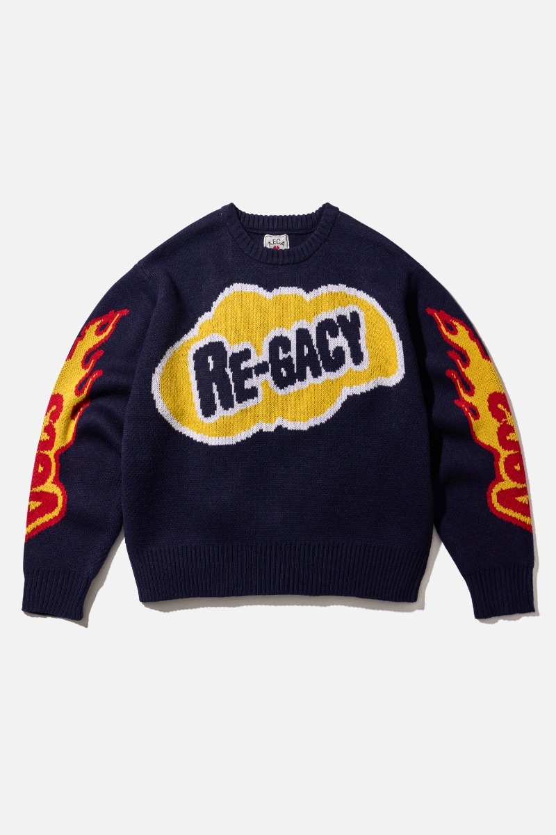 【AECA WHITE】 RE-GACY RACING KNIT : 2COLOR