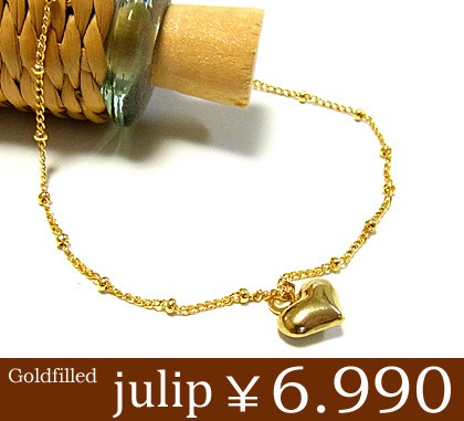 julip14KGFGoldfilledミックスビーズチェーンゴールドブレスレット