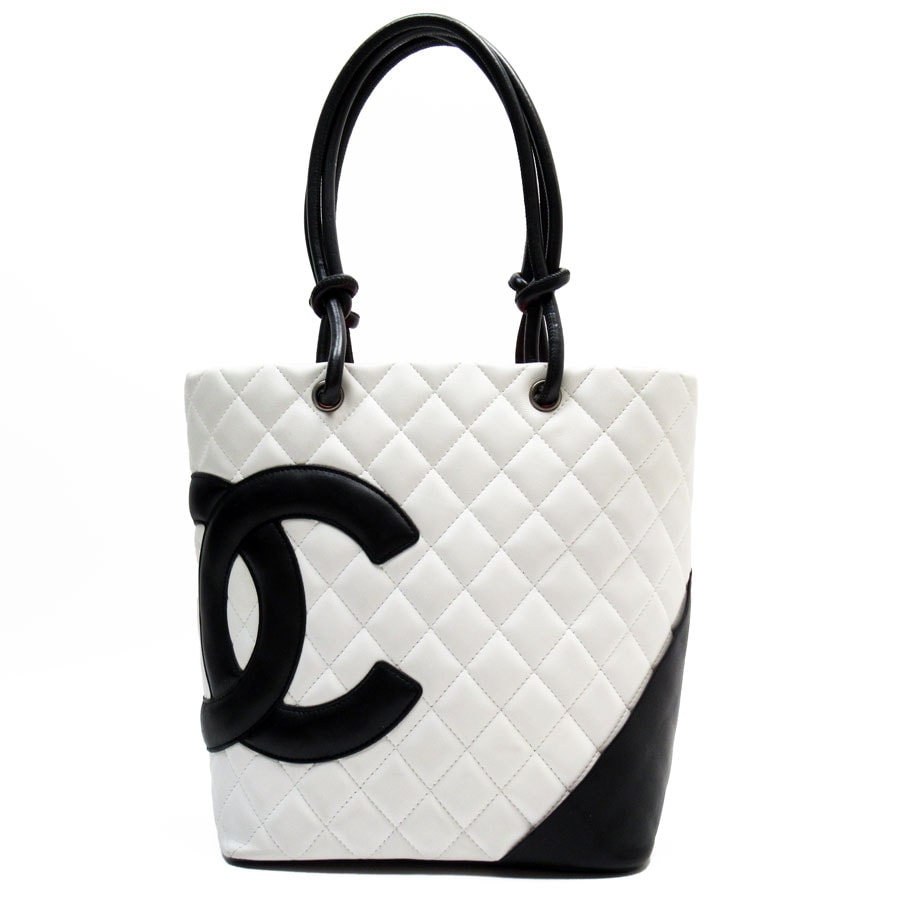 シャネル CHANEL ハンドバッグ カンボンライン Cambon line　 レザー ホワイト レディース t19485a