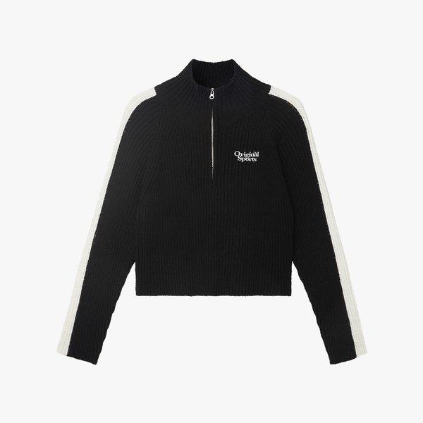 WOMEN HALF NECK KNIT PULLOVER BLAK (PO3WT24F522)