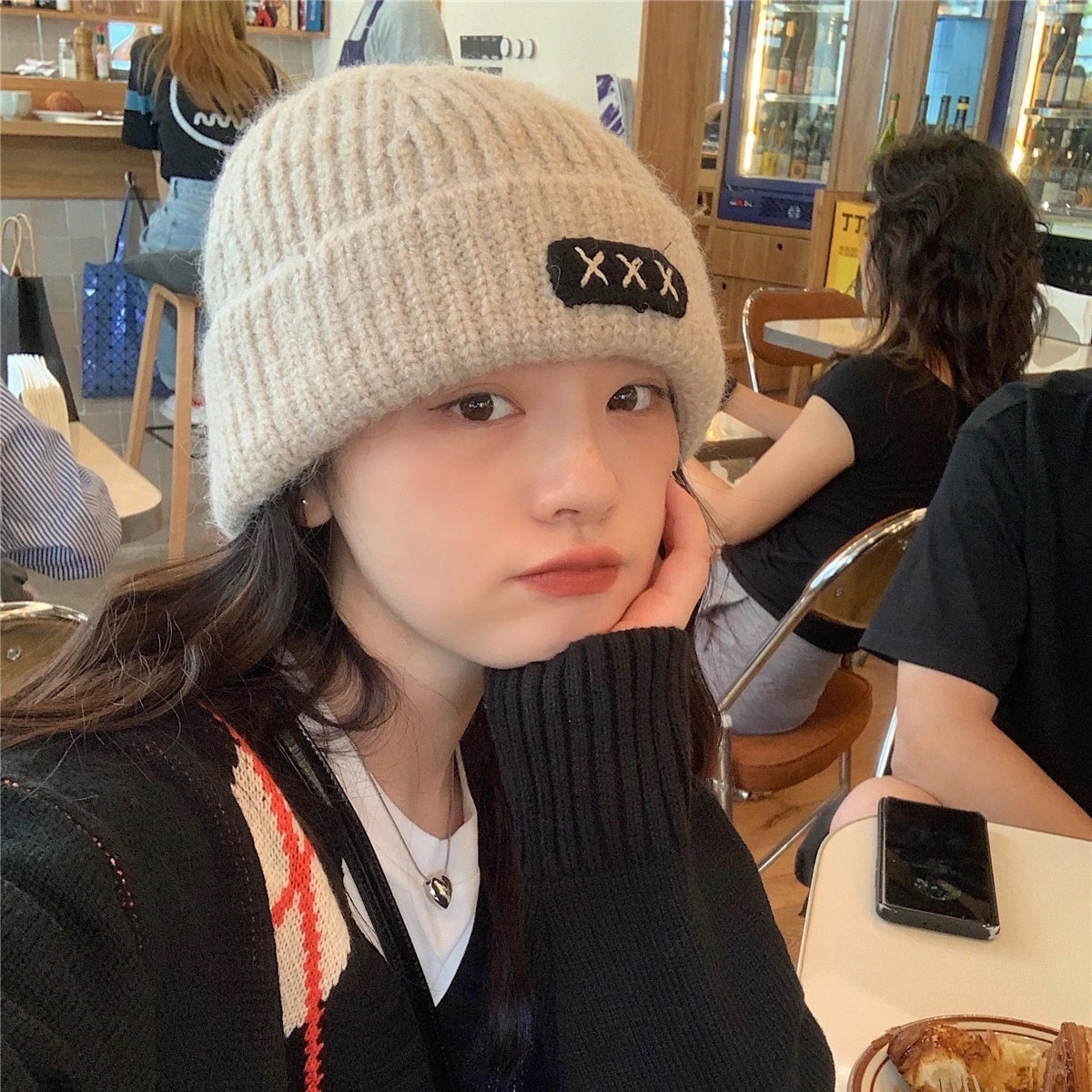 秋冬新作帽子 ニット帽子 ニット帽子 ハット ウォーム レディース 秋冬 百掛け