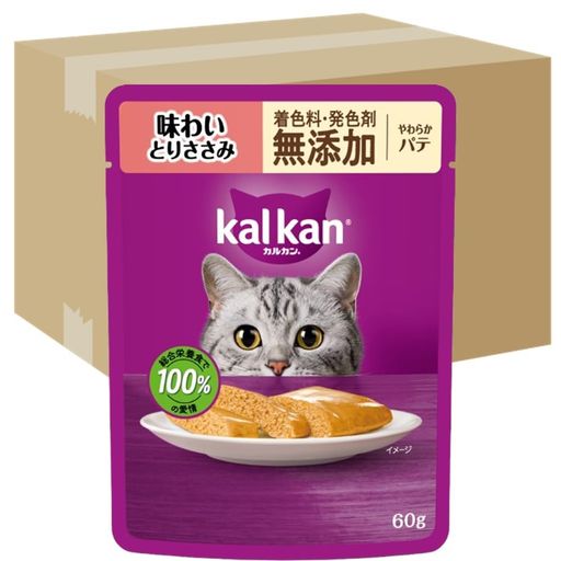 カルカン パウチ パテ 1歳から 60g×120袋(12袋入り×10箱) 着色料・発色剤 無添加 味わいとりささみ 成猫用 やわらかパテウェットフード キャットフード 総合栄養食 水分補給 毎日食べる