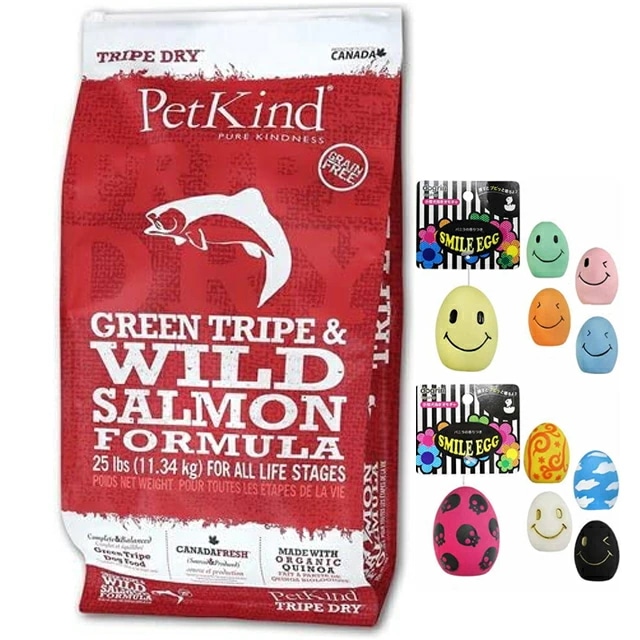 ペットカインド グリーン トライプ＆ワイルド サーモン 11.34kg【犬想いオリジナルセット】【スマイルエッグ付】