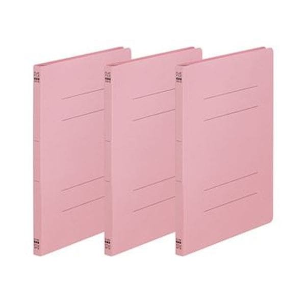 （まとめ）TANOSEE フラットファイル（ノンステープルタイプ）A4タテ 150枚収容 背幅18mm ピンク 1パック（3冊）100セット 20,694円