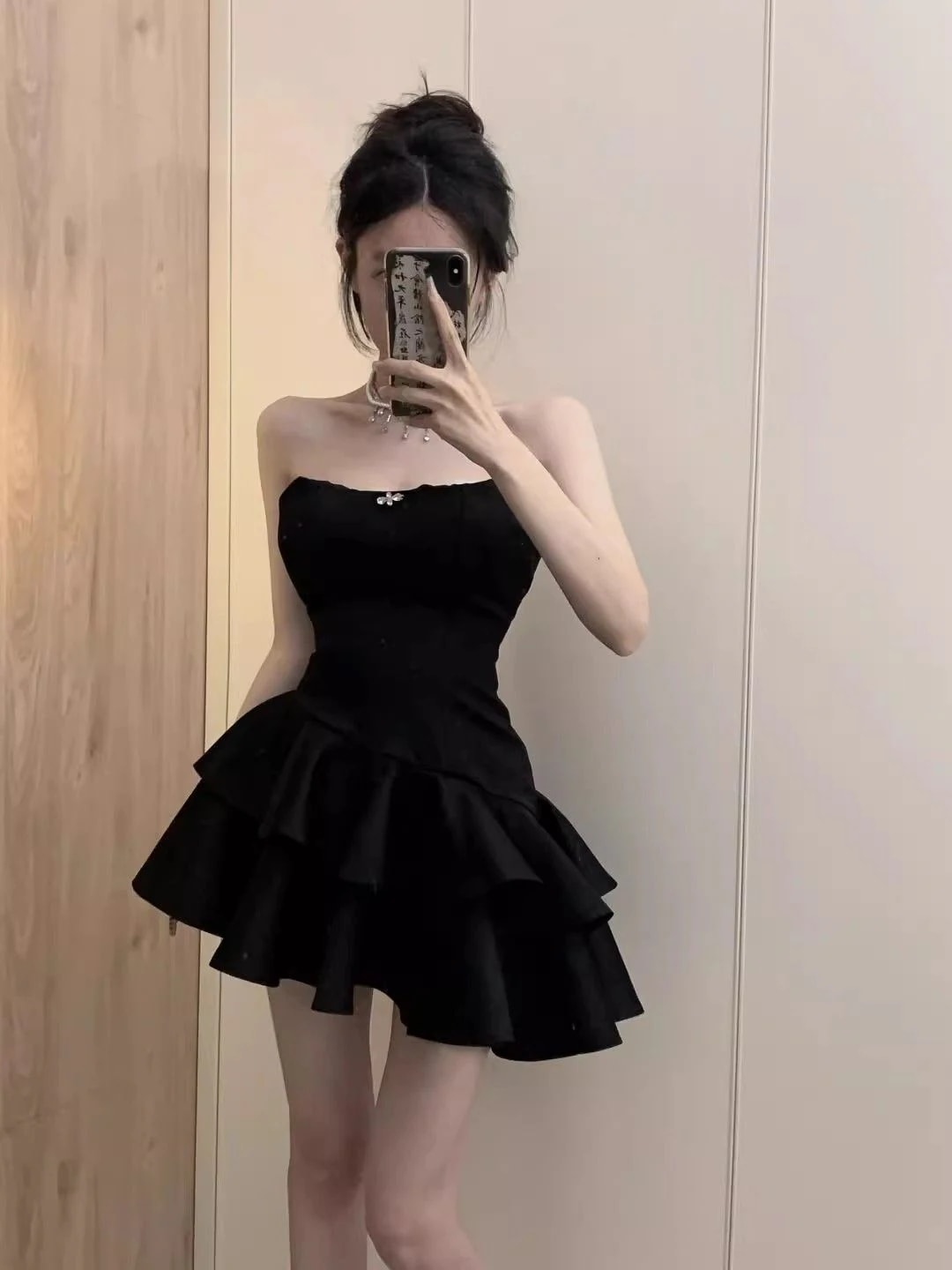 パーティードレス 夏の新しいスリムドレスビスチェドレススプライシング王女ふわふわスカートサブ