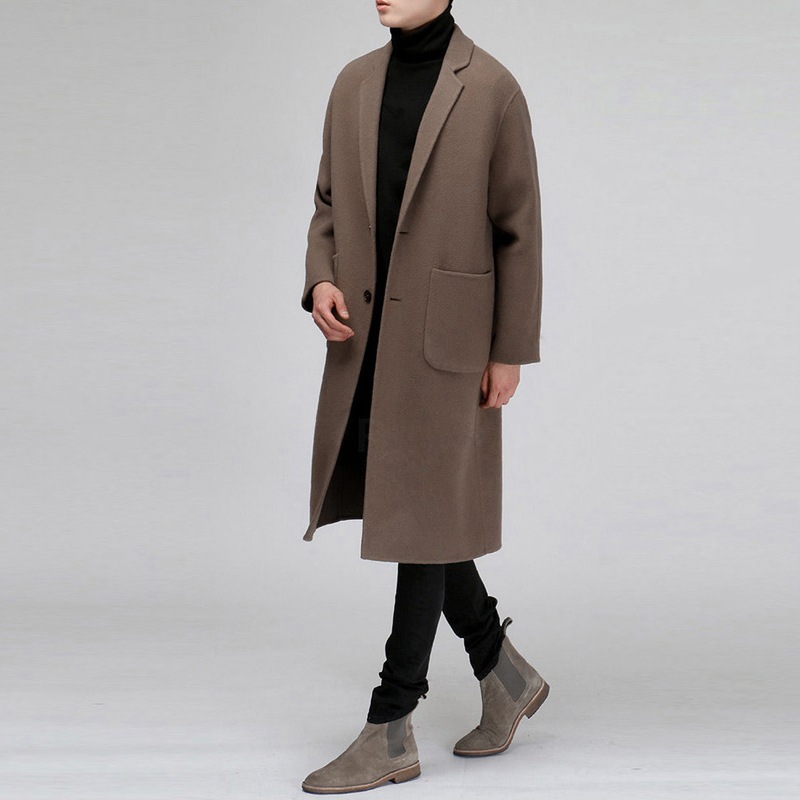 本物の G9k1243メンズウールコートアウターミディアムロングジャンパー冬流行 トレンチ サイズ L