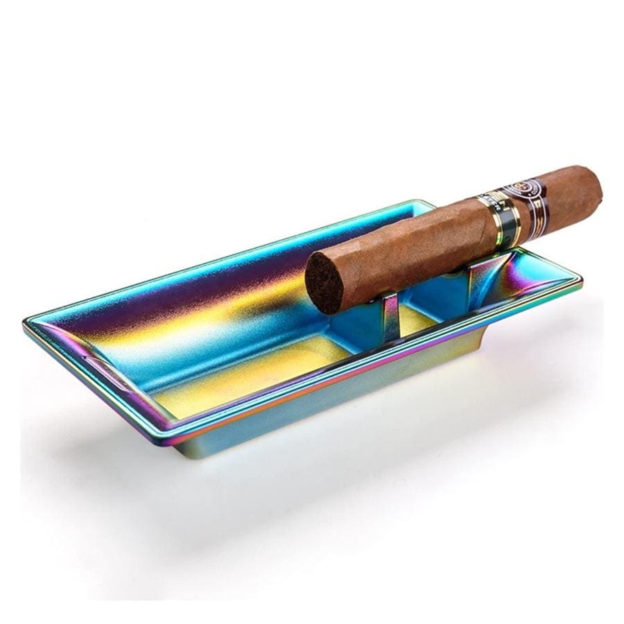 シガー灰皿 レインボーカラーステンレス鋼アッシュトレイプレスロータリーポータブルアッシュトレイアッシュトレイメタルアッシュトレイCL-108