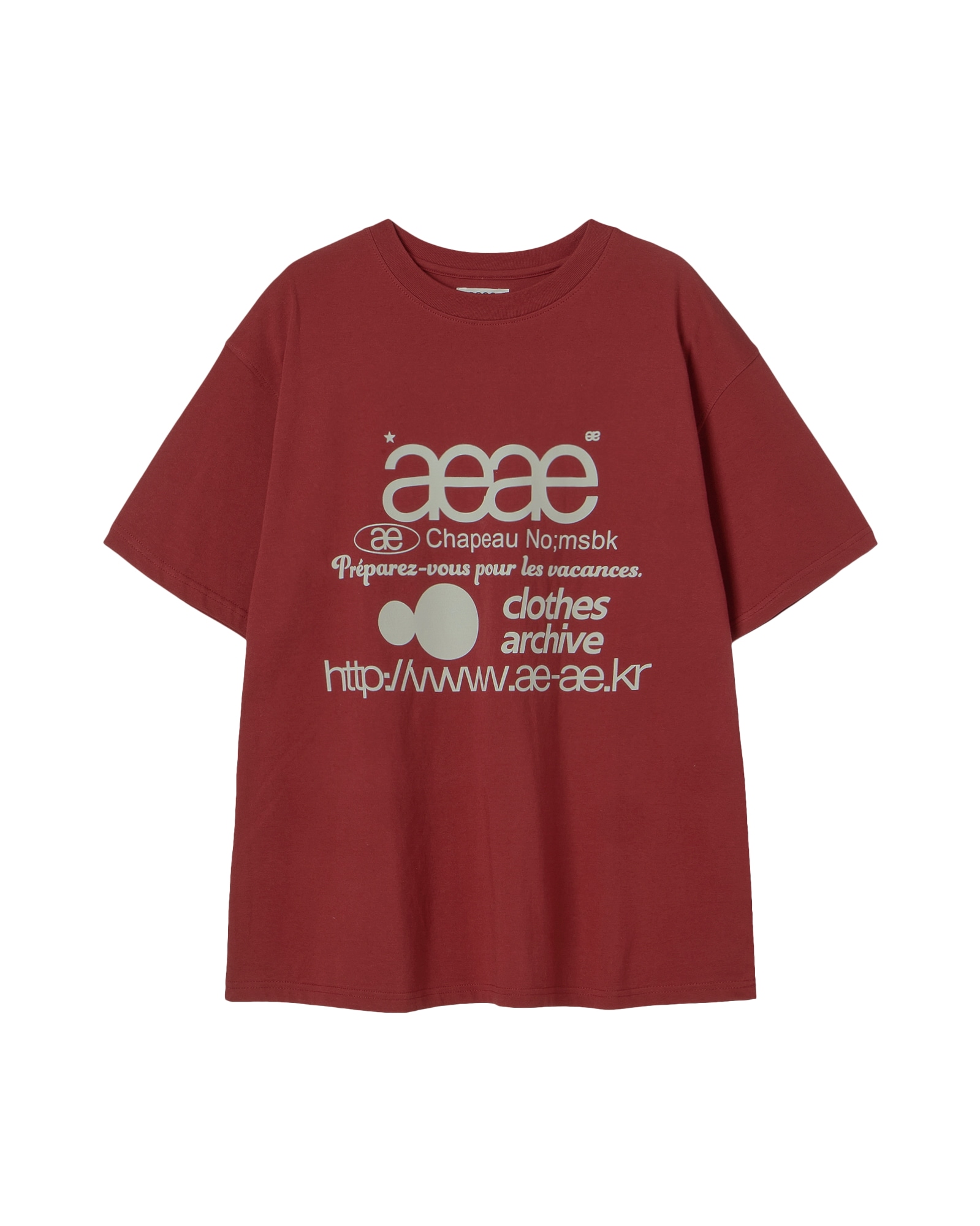 【aeae】 WEB LOGO T-SHIRTS : BURGUNDY
