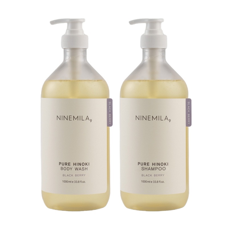 1+1ナインミラーヒノキシャンプー1000mlビーガン大容量タンパク質美容室香り