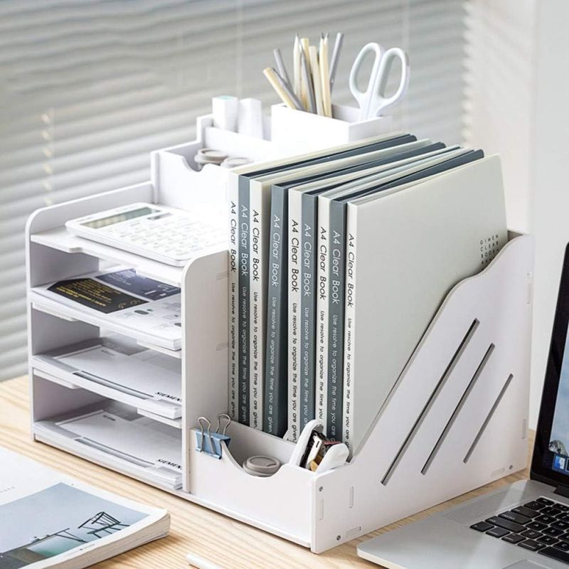 デスク上置き棚 卓上収納ケース 机上収納ボックス スオフィス収納 卓上収納 本立て 小物収納 書類整理 大容量 事務用品 仕切り 6,843円