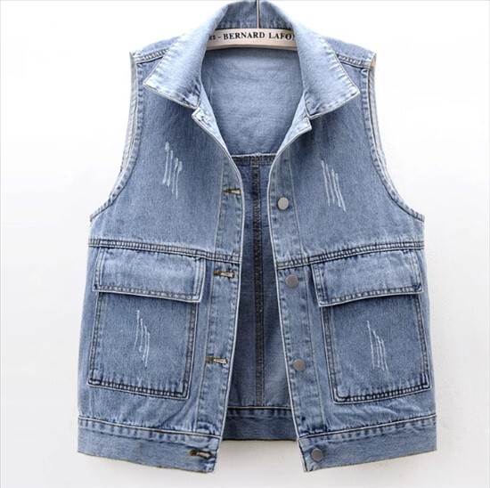 ベスト アウター デニムベスト ジャケット レディース 袖なし ポロ襟 無地 切り替えデザイン 春 秋 レギュラー丈 チョッキ 前開き シングルブレスト ノースリーブ かわいい きれいめ ワイルド 大