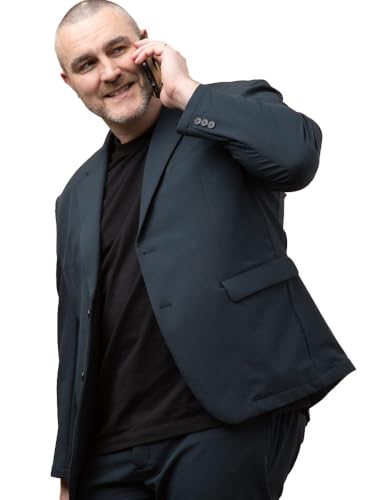 [HYBRIDBIZ] サカゼン 大きいサイズ メンズ スーパーストレッチ ウォッシャブル すごいらく シングル2ツ釦 ニットジャケット ネイビー / X4(8L～9L相当)