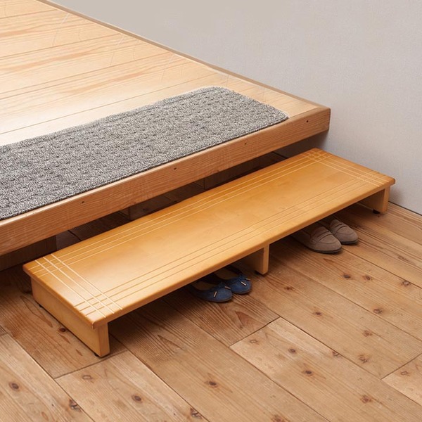 木製玄関踏み台(幅120cm)(ライトブラウン/茶) 木目(天然木)/ステップ/ワイド/介護/玄関収納/北欧風/エントランス/アジャスター付き/完成品/NK-1235 8,076円