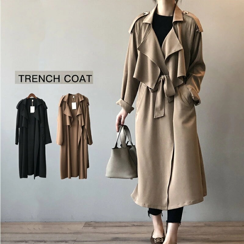 トレンチコート レディース コート 春 秋冬 スプリングコート ロングコート ロングカーディガン 羽織り 薄手 トレンチ スプリング アウター ジャケット カーディガン ロング 大きいサイズ シンプル 5,142円