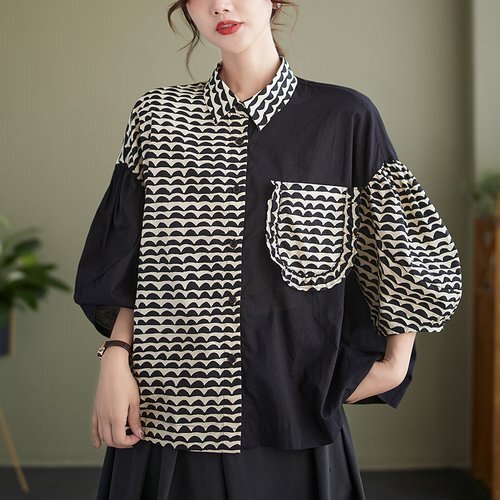 2023新作 切り替えデザインシャツおしゃれファンションカジュアル 画像色 サイズ：L 4081