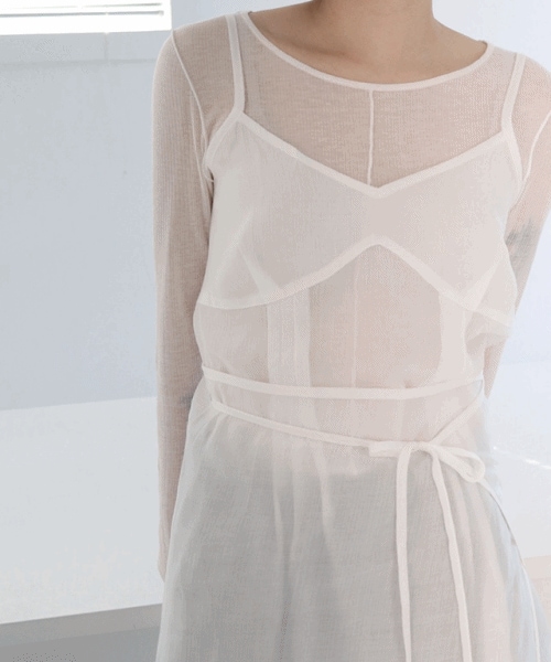 波 シアー レイヤード ワンピース ( ops )