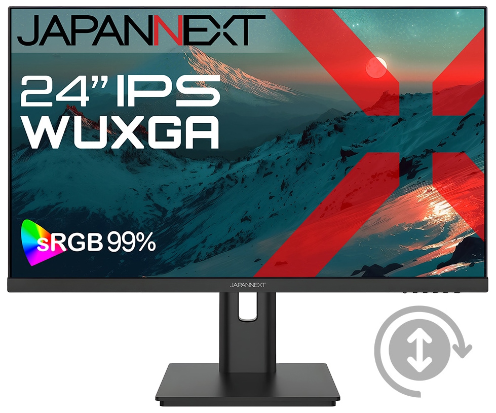 JAPANNEXTジャパンネクスト 液晶ディスプレイ(24型/IPS/WUXGA 1920×1200/100Hz/14ms/HDR10/HDMI2.0/DP1.2/VESA)(ブラック) JNIP