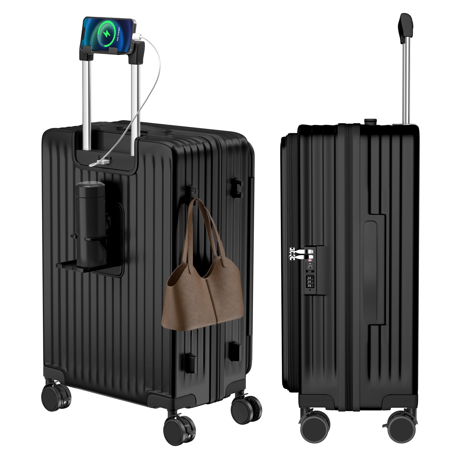 [Vivcon] スーツケース キャリーケース 多機能 片開き 拡張機能付き ストッパー付き キャリーバッグ 携帯スタンド USBポート付き カップホルダー付き 隠しフック機能 超軽量 耐衝撃 静音 9,555円