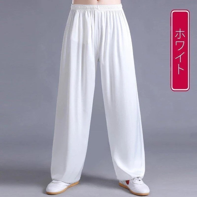 今すぐ購入新品-発送迅速太極拳パンツ 男女兼用 長ズボン 裏ポケット 太極拳服 カンフーパンツ チャイナ風 舞台演出服 武術演出 太極拳試合 団体服 スポーツウェア
