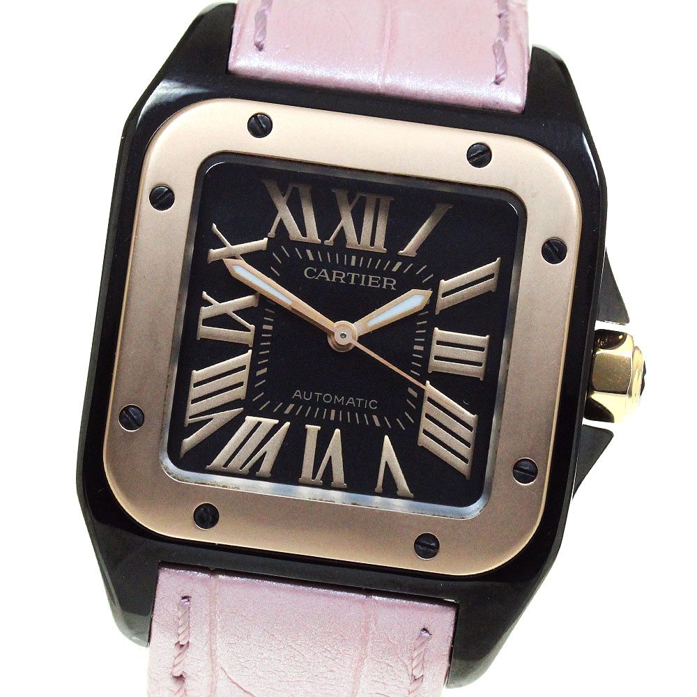 カルティエ CARTIER W2020007 サントス100 MM K18PGベゼル 自動巻き ボーイズ 良品 _816675【中古】 330,345円