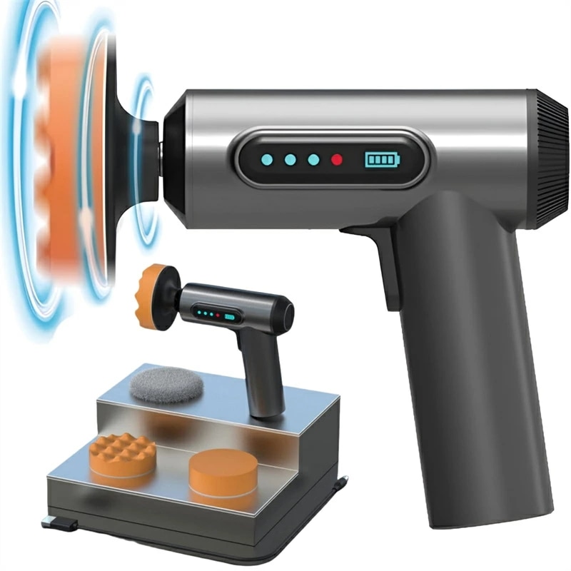 ポリッシャー ミニ電動ポリッシャー 75mm ダブルアクションポリッシャー 7.4V 2000mAh*2 充電式ポリッシャー USB 大直径バフ 研磨 軽量 車用 車磨き 家庭用 初心者でもつかいやす